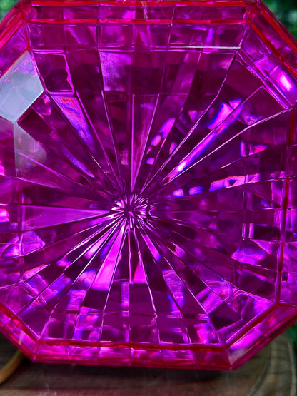 5 Inch Hot Pink Acrylic Square Diamond Ornament