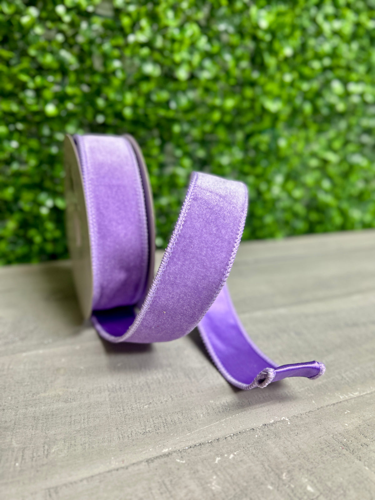 1.5 Inch By 10 Yard Lavender Deluxe Velvet With Satin Backing Ribbon