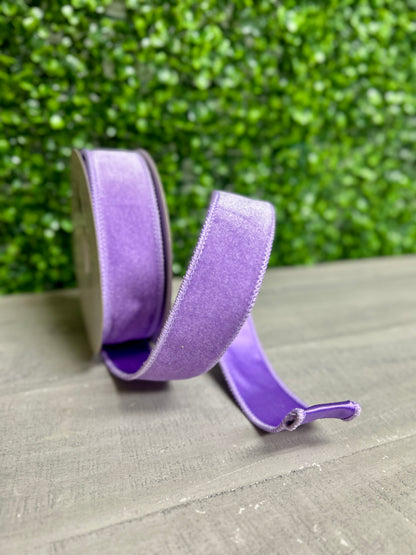 1.5 Inch By 10 Yard Lavender Deluxe Velvet With Satin Backing Ribbon