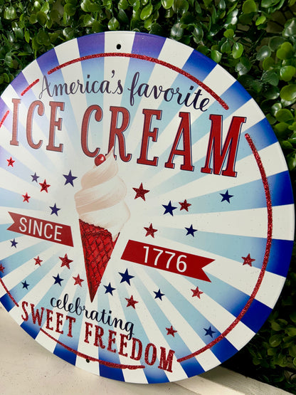 12 Inch America's Ice Cream Metal Sign