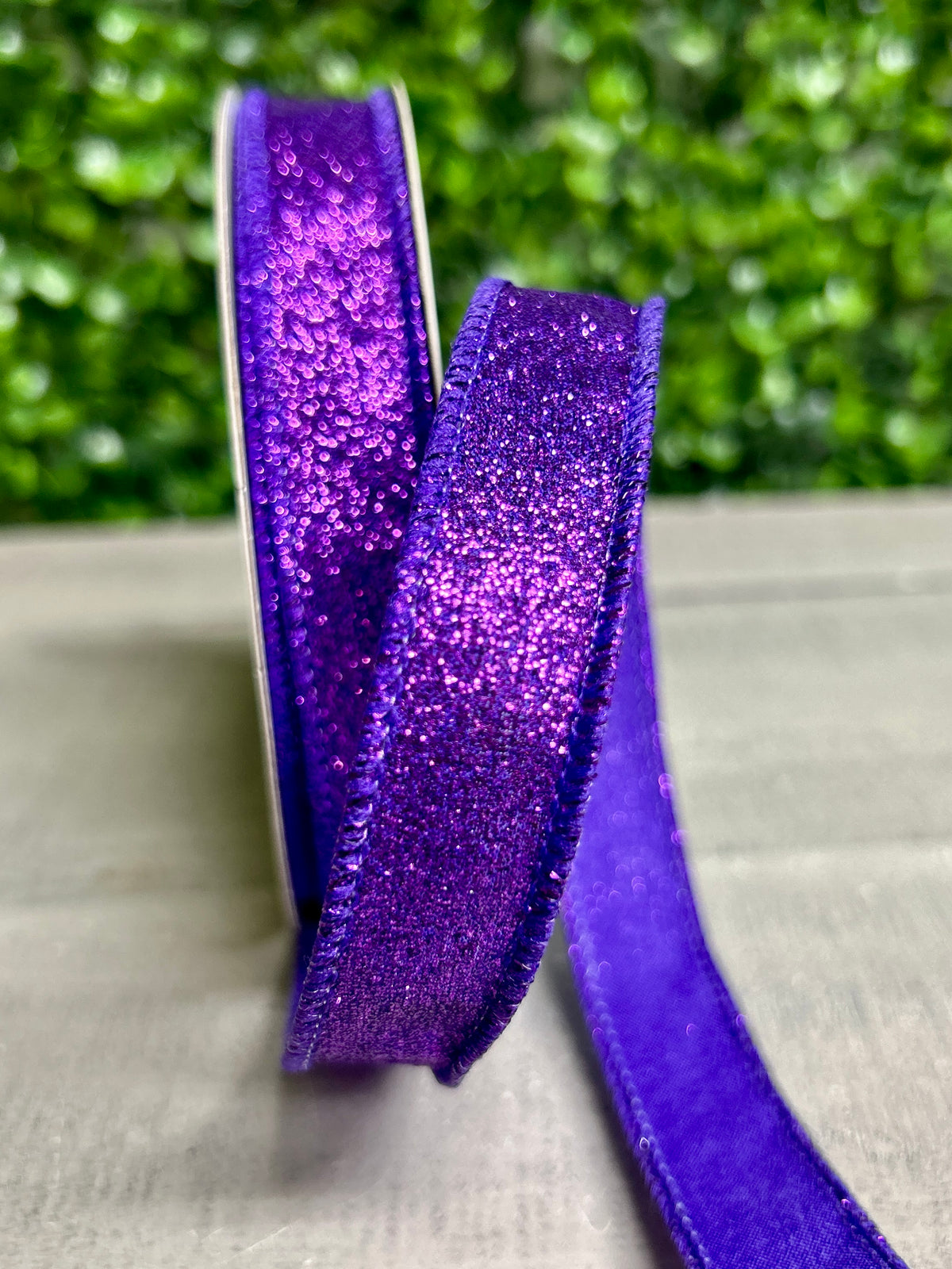 5/8 Inch By 10 Yard Purple Shimmer Glitter Ribbon