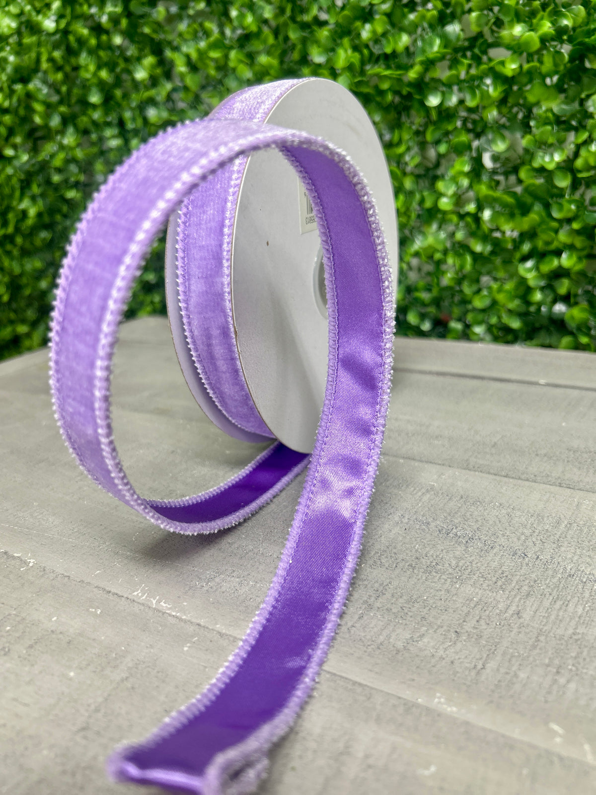 7/8 Inch By 10 Yard Lavender Deluxe Velvet With Satin Backing Ribbon