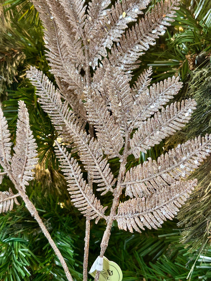 20 Inch Grey Winter Forest Fern Spray