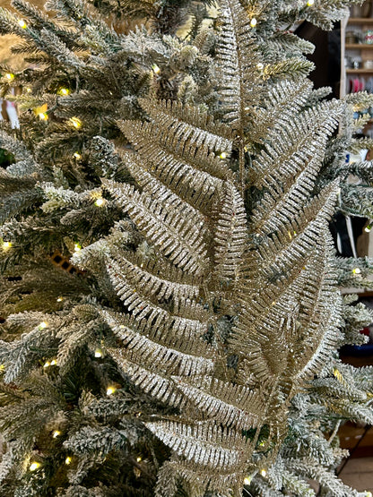 34 Inch Champagne Glitter Forest Fern Spray