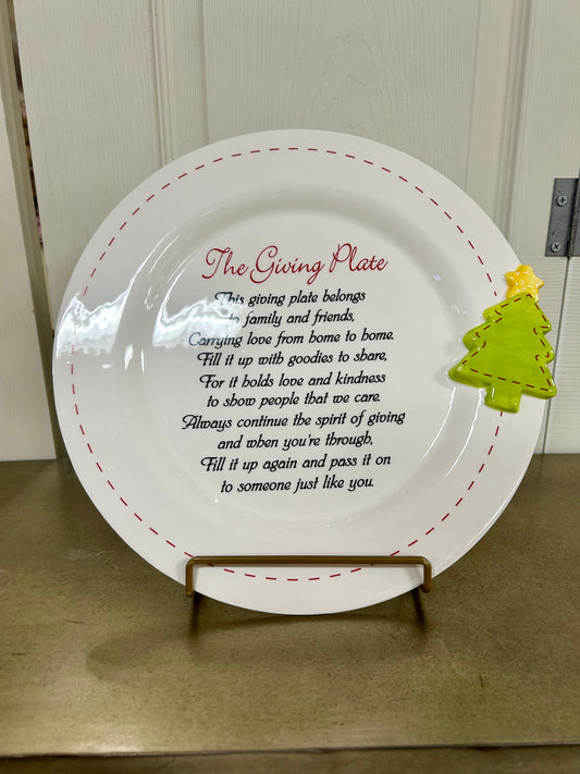 Ceramic Giving Plate With Tree