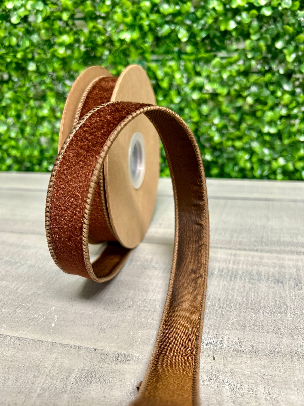 1 Inch By 10 Yard Brown Heritage Velvet Ribbon