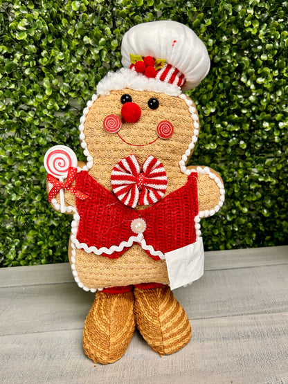 12.9 Inch Standing Holiday Gingerbread Man Two Assorted