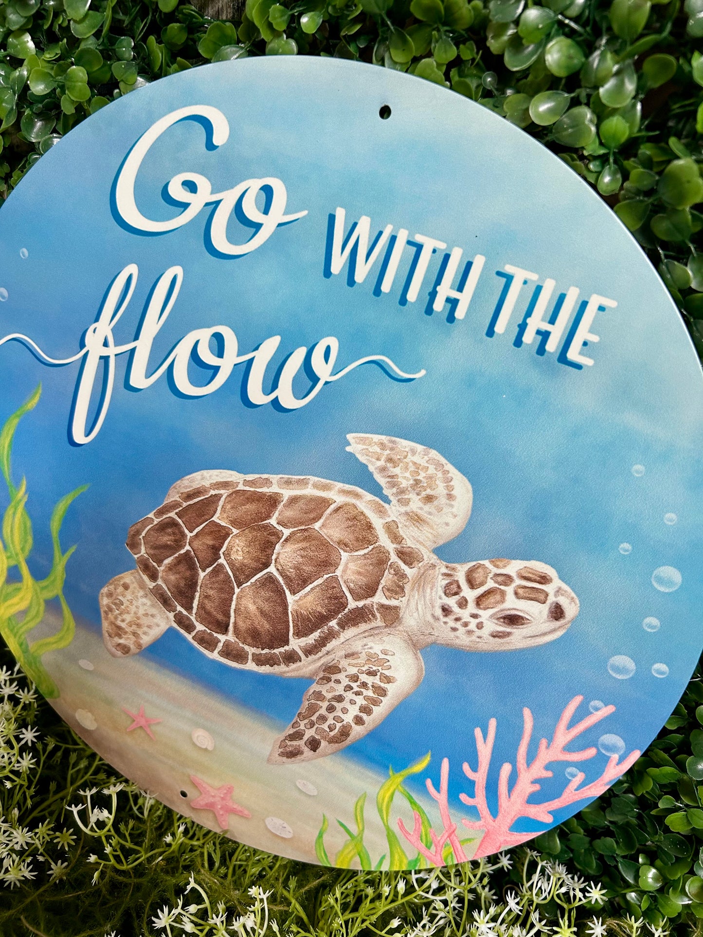 12 Inch Metal Go With The Flow Sign