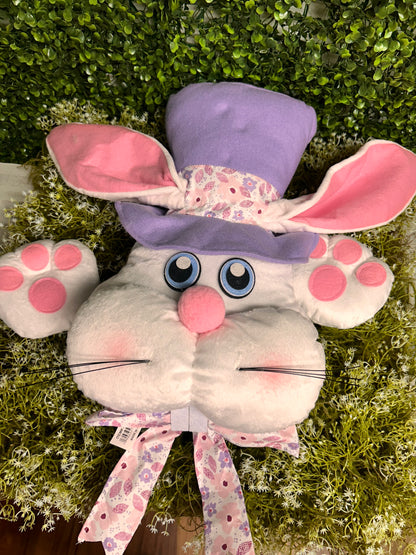 25 Inch White Pink And Lavender Bunny With Hat Decor Kit