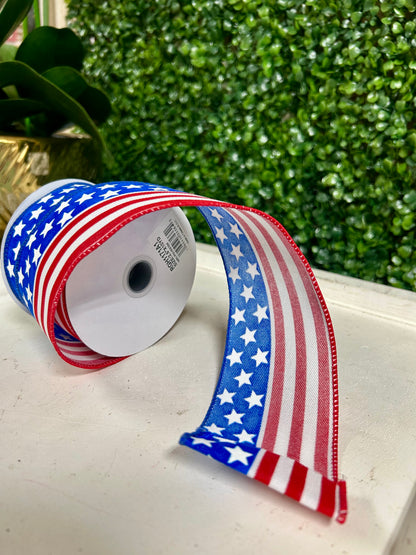 2.5 Inch By 10 Yard Traditional Flag Ribbon