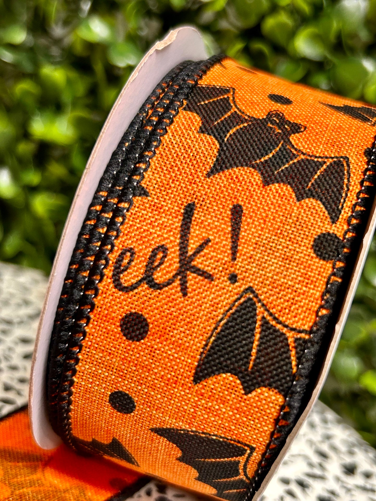 1.5 Inch By 10 Yard Bats On Orange Royal Ribbon