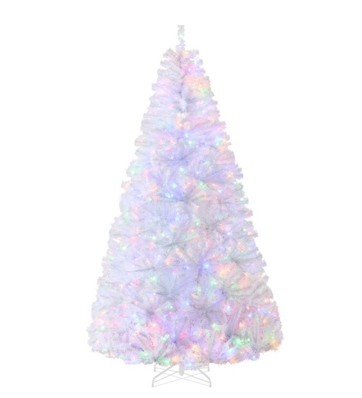 Best Choice Products 7.5ft White Artificial Christmas Tree With Multicolor Lights Open Box