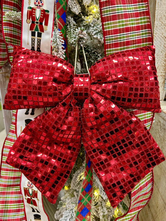 12 Inch Red Bow Ornament