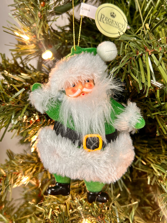 5.5 Green Old Fashioned Santa Ornament
