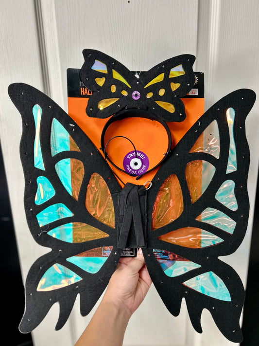 Happy Halloween Light Up Wings And Headband Set