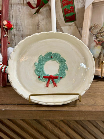 8 Inch Ceramic Wreath Platter