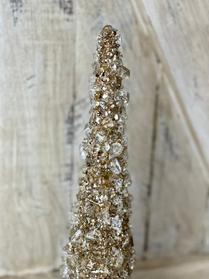18 Inch Gold Chunky Ice Twig Cone Tree