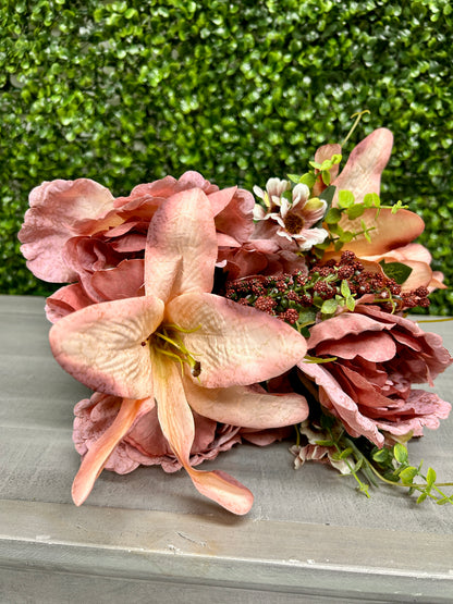 23 Inch Mauve Peony And Lily Mixed Bush