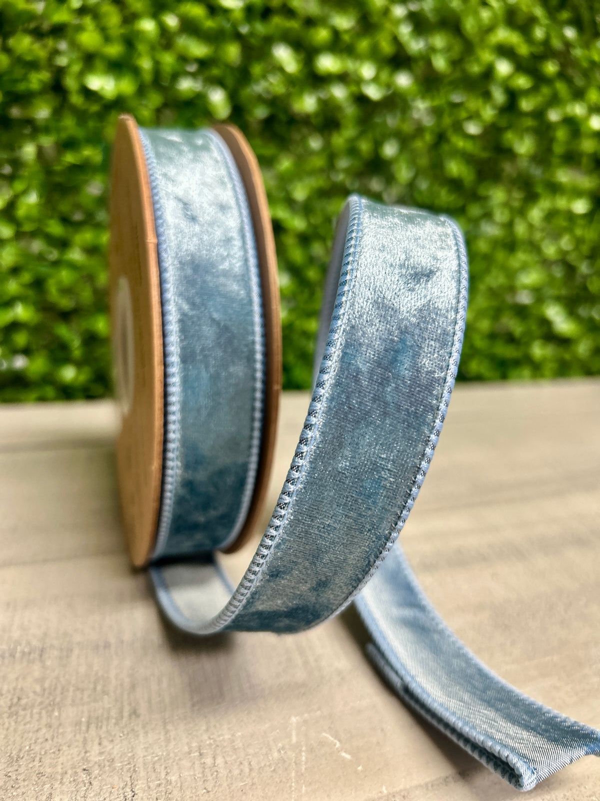 1 Inch By 10 Yard French Blue Heritage Velvet Ribbon