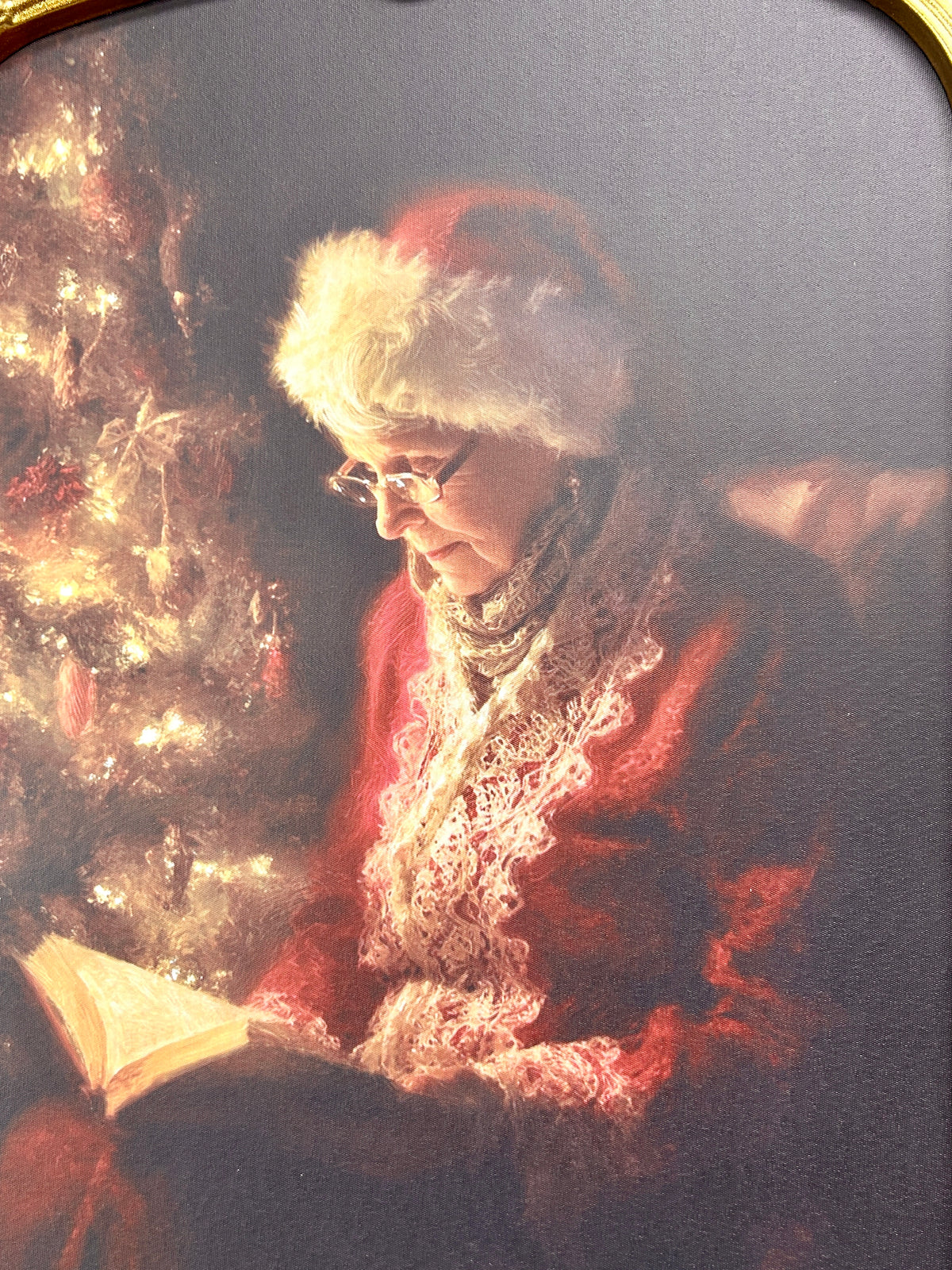 18.5 Inch By 27 Inch Framed Santa And Mrs. Claus Picture Two Styles
