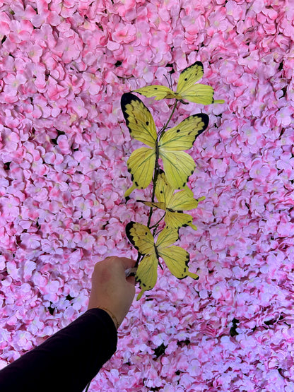 32 Inch Yellow Butterfly Spray