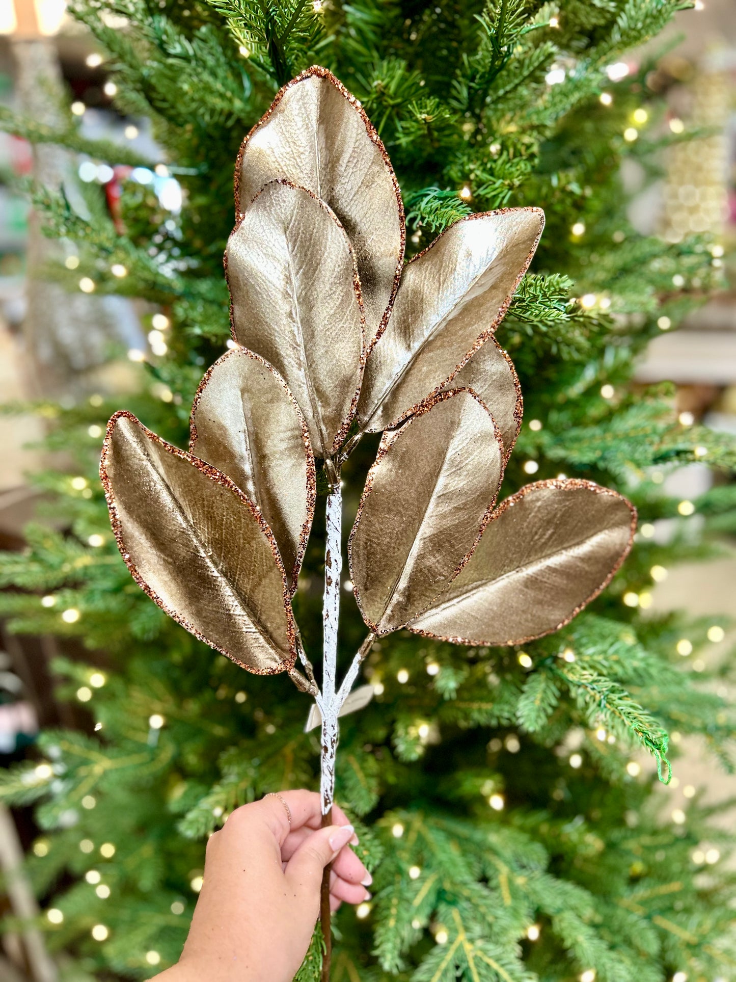 24 Inch Brown Magnolia Leaf Spray