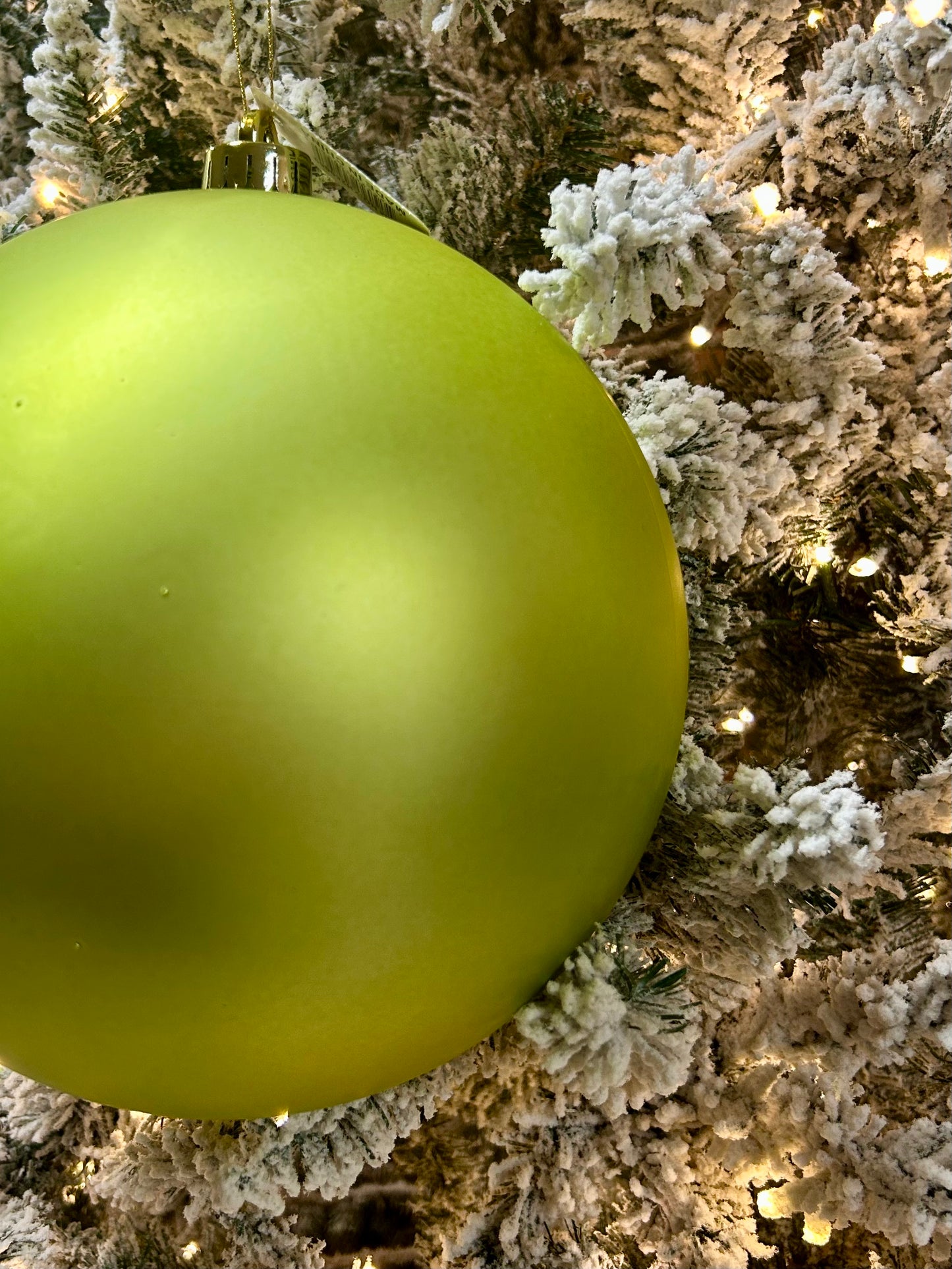 8 Inch Matte Lime Smooth Ornament Ball
