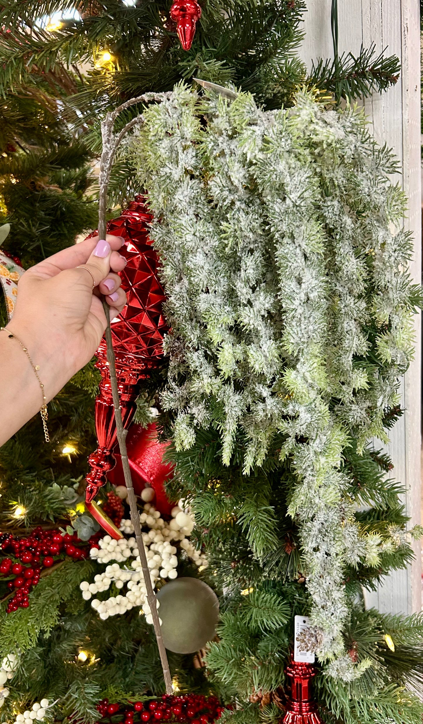 46 Inch Hanging Snow Pine Spray