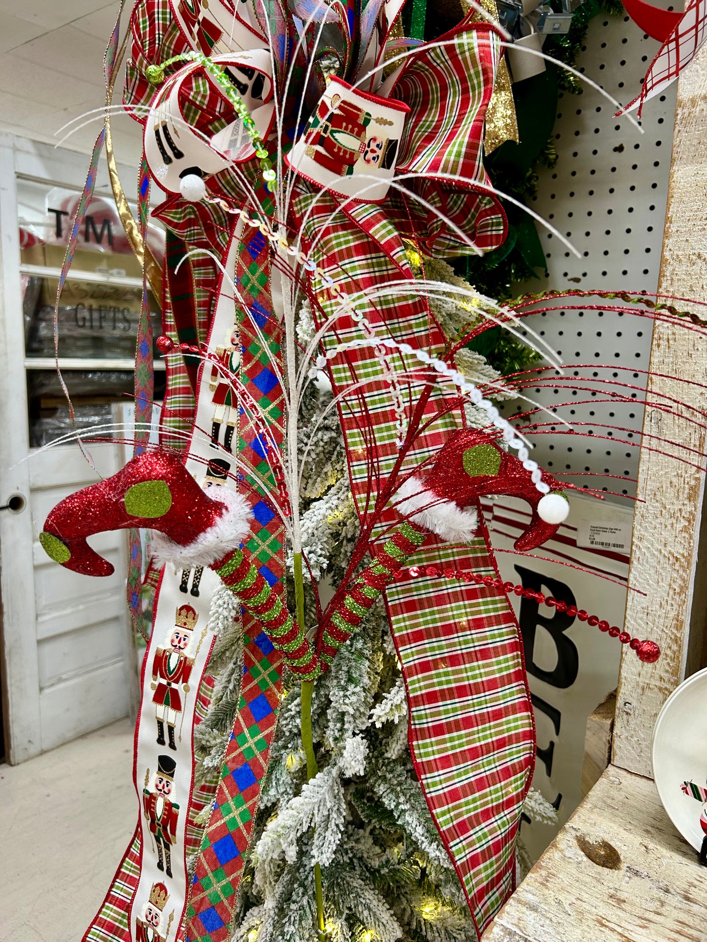 29.5 Inch Red And Green Elf Leg Spray