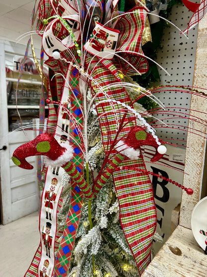 29.5 Inch Red And Green Elf Leg Spray