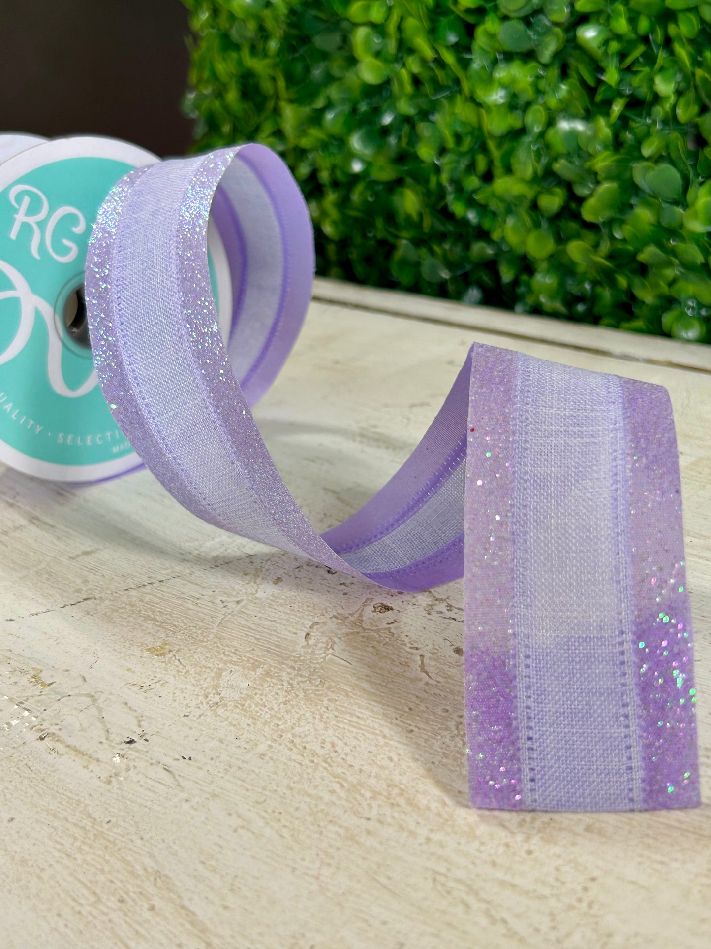 1.5 Inch By 10 Yard Light Lavender Iridescent Royal Burlap Glitter Ribbon