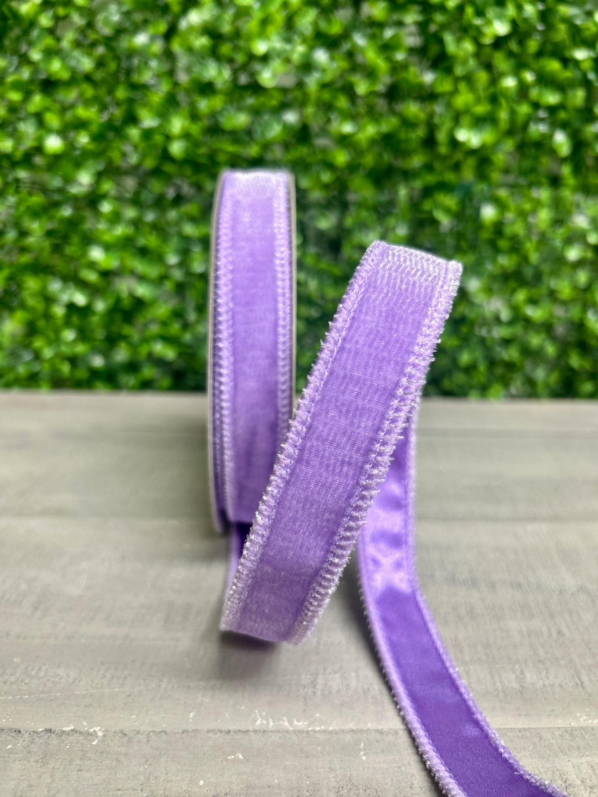 7/8 Inch By 10 Yard Lavender Deluxe Velvet With Satin Backing Ribbon