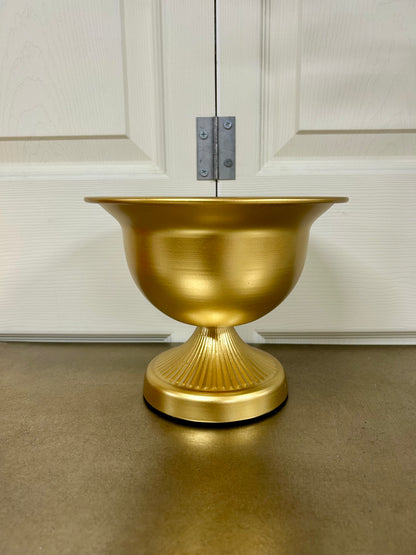 8 Inch All Gold Metal Urn