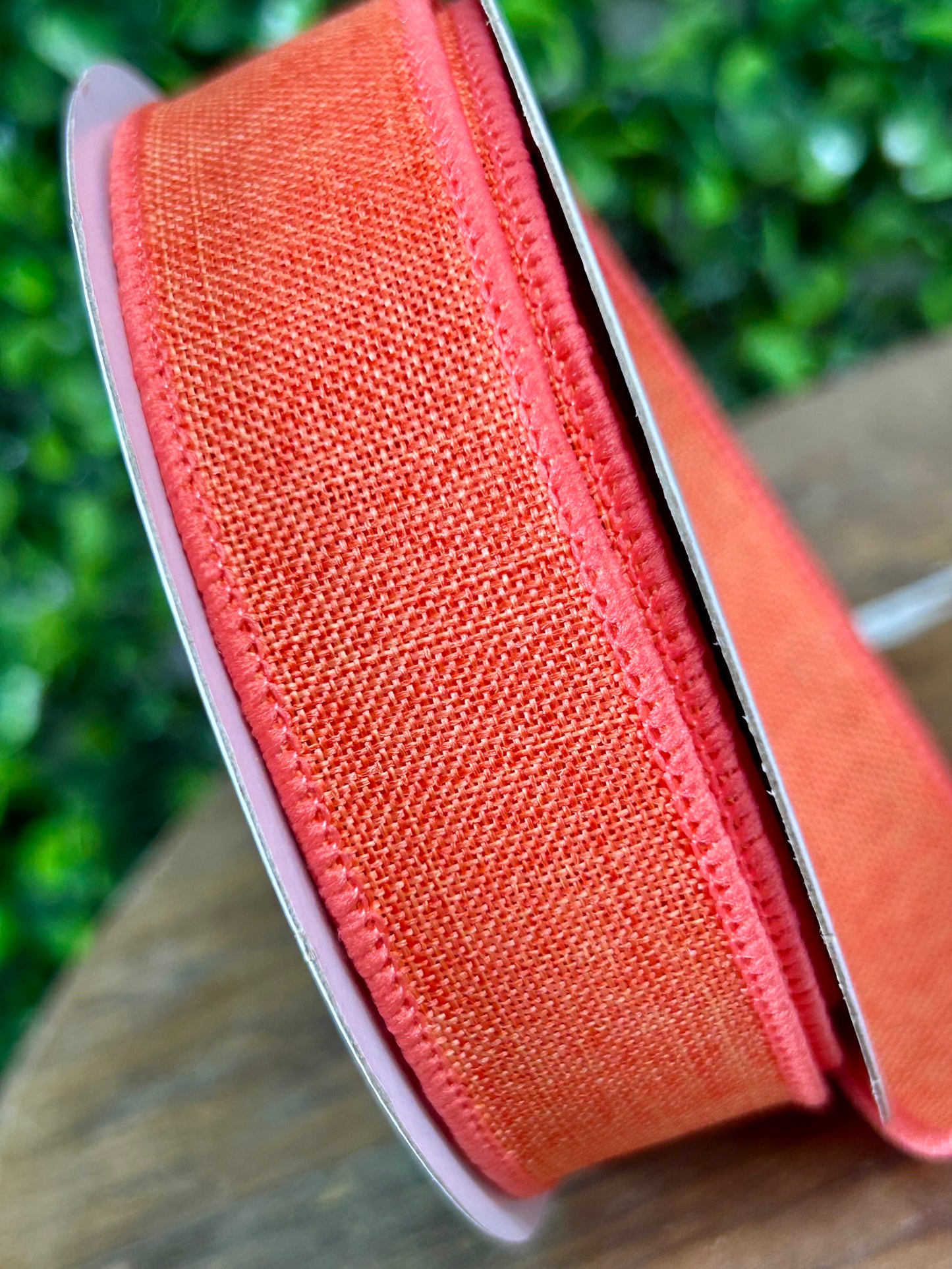 7/8 Inch By 10 Yard Dark Coral Royal Burlap Ribbon