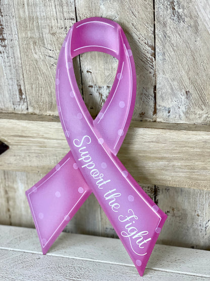 Metal Embossed Breast Cancer Awareness Ribbon