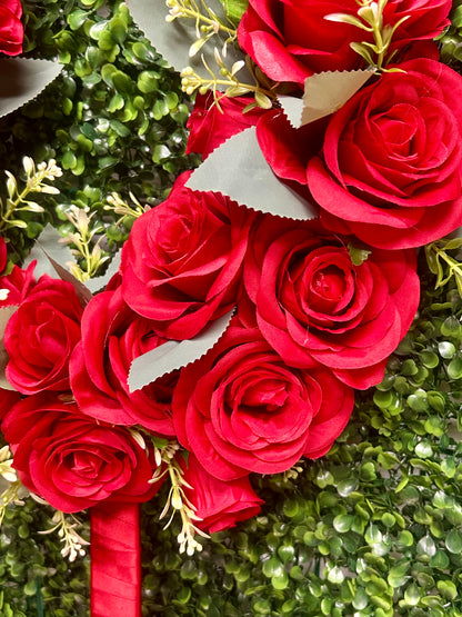 Horseshoe With Roses On A Stick