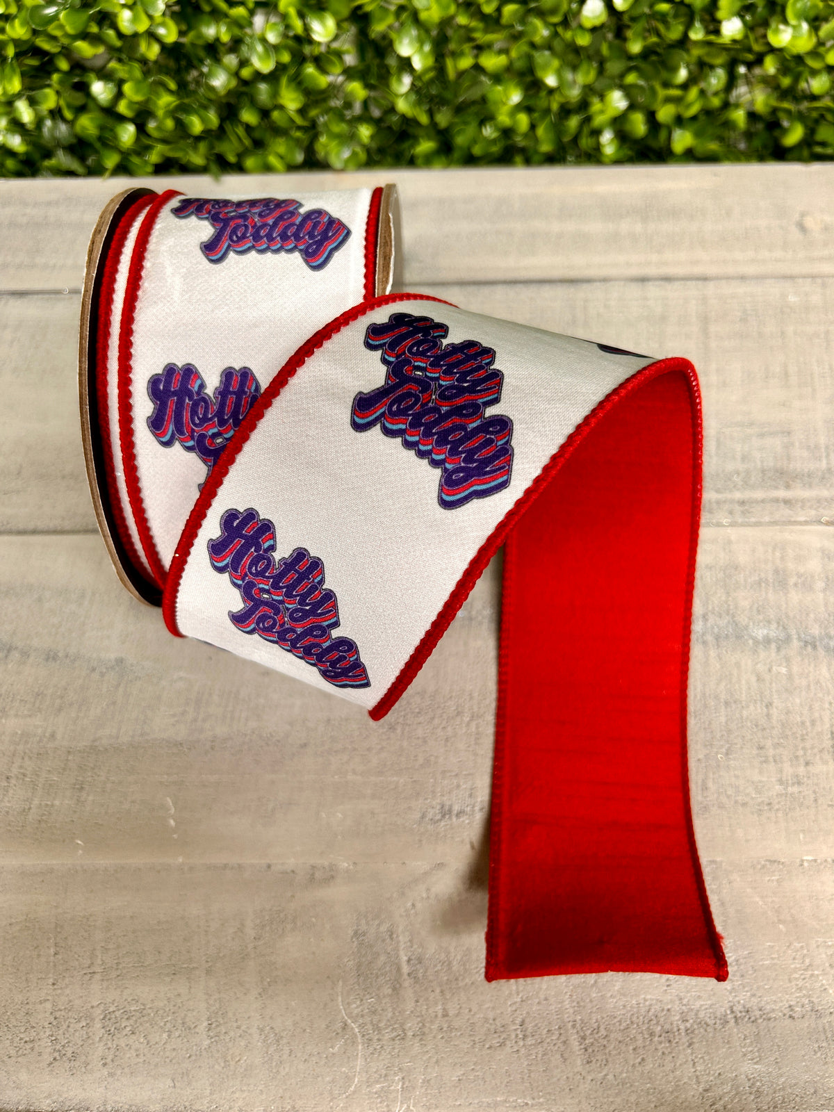 2.5 Inch By 10 Yard Hotty Toddy Fused Dupioni Backed Wired Edge Ribbon