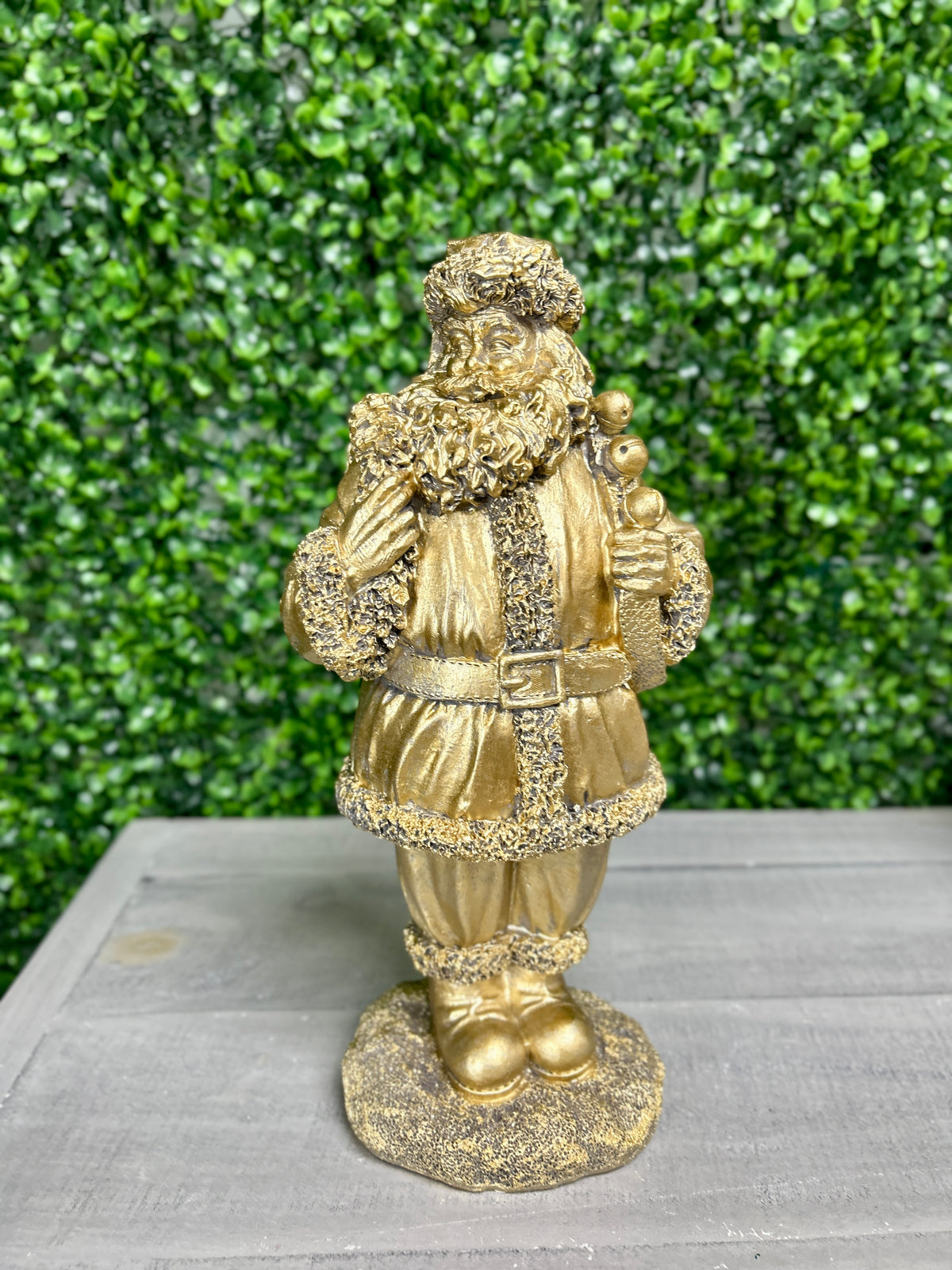 11.5 Inch-12 Inch Antique Gold Resin Santas Three Styles