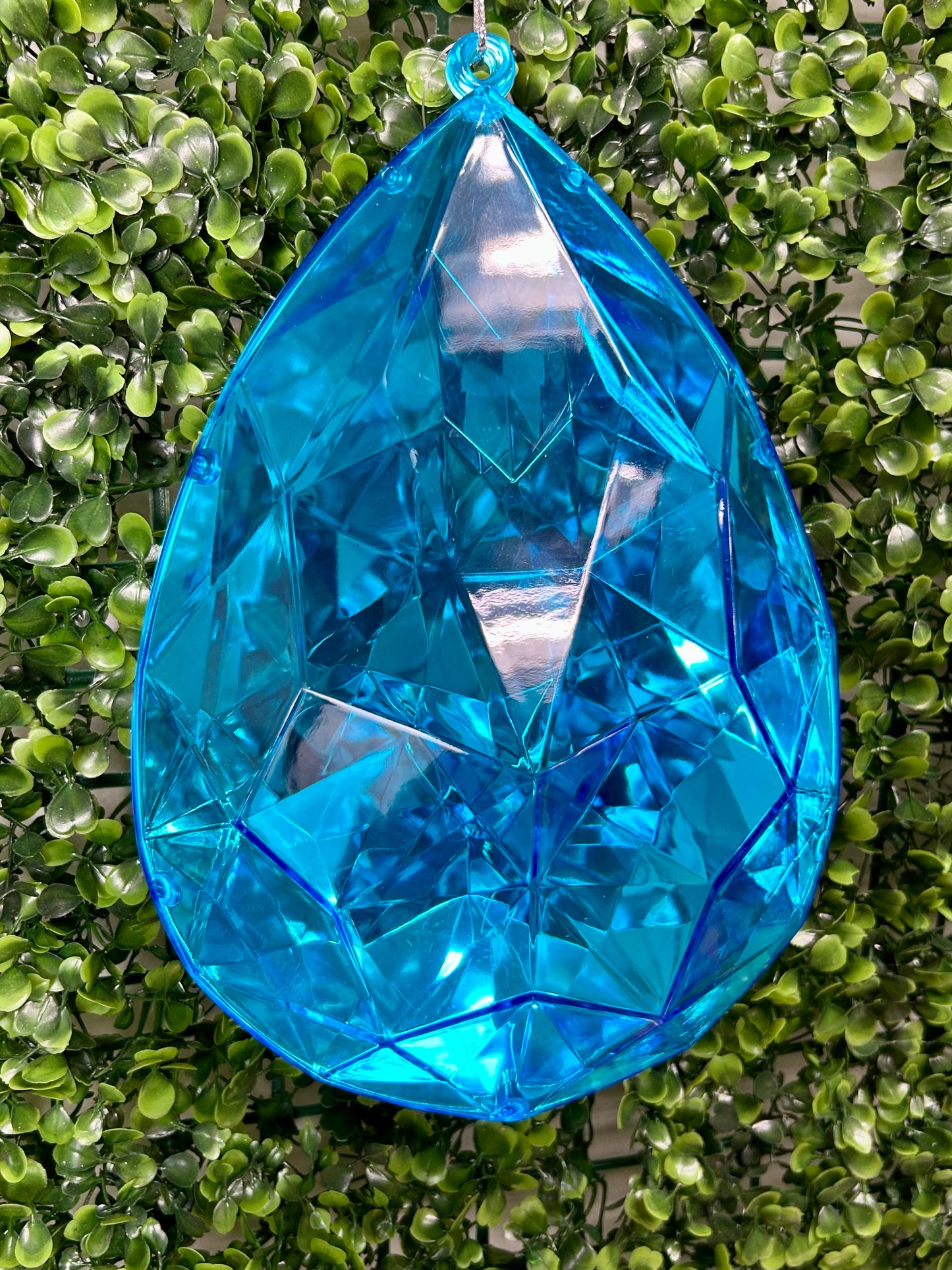 9 Inch Blue Acrylic Rain Drop Diamond Ornament