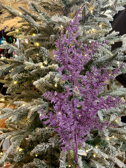 29 Inch Purple Glittered Fern Spray