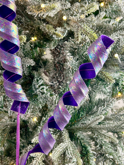 27 Inch Lavender Iridescent Fabric Curl Spray