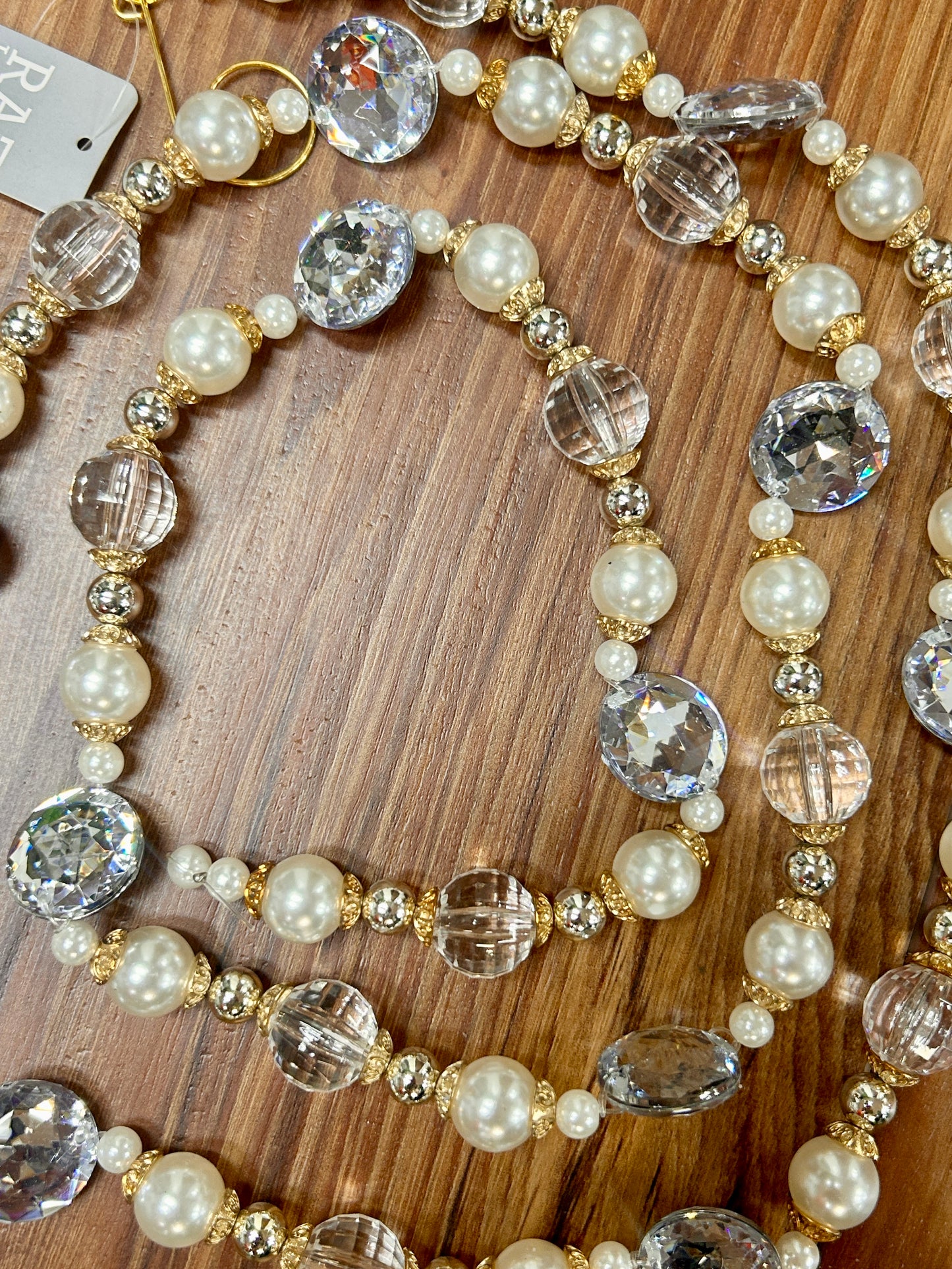 5 Foot Pearl And Crystal Beaded Garland