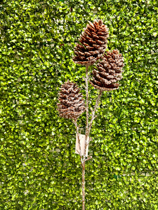 24 Inch Pinecone With Snow Spray