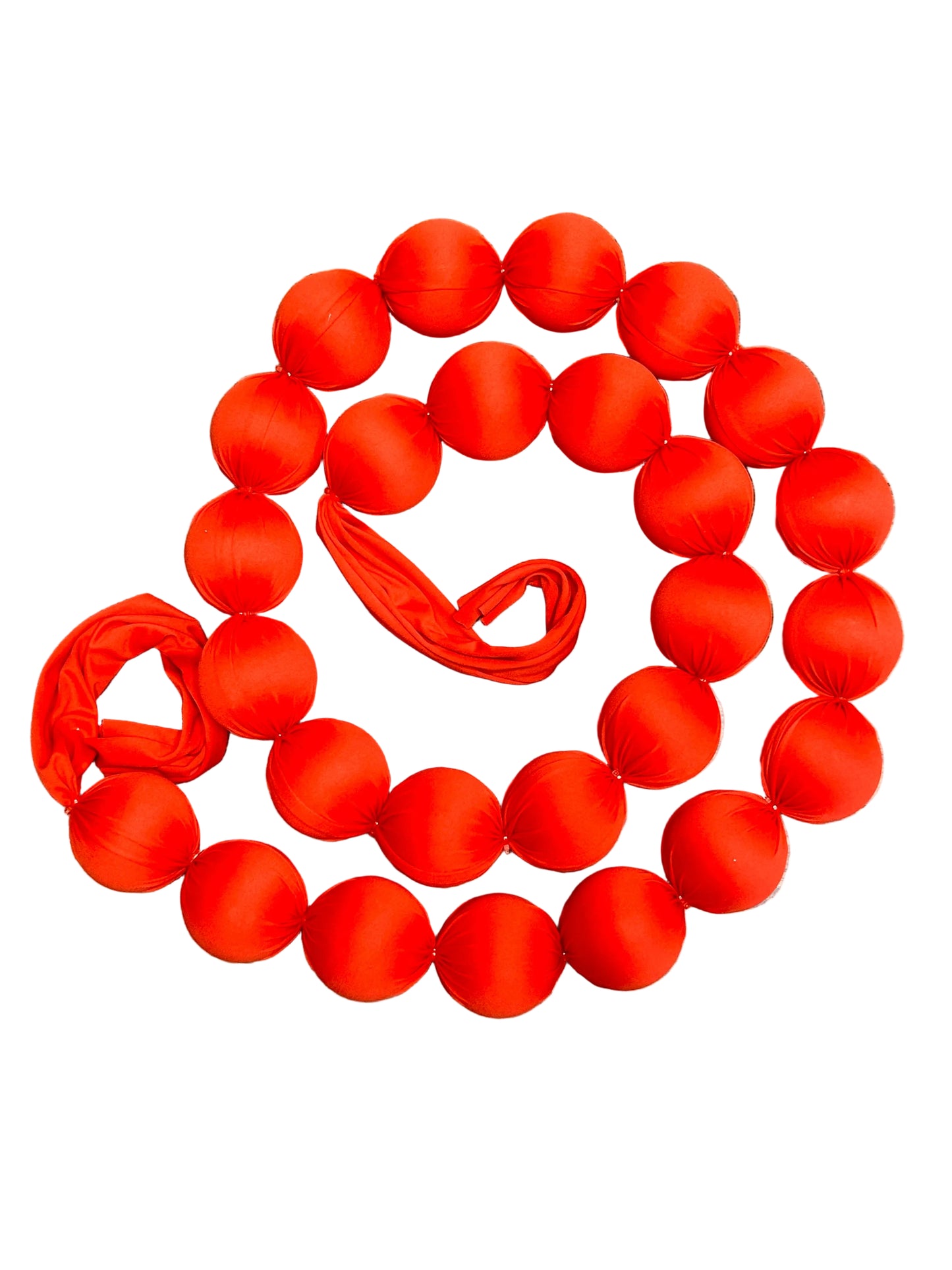 10 Foot Red Christmas Fabric Ball Garland