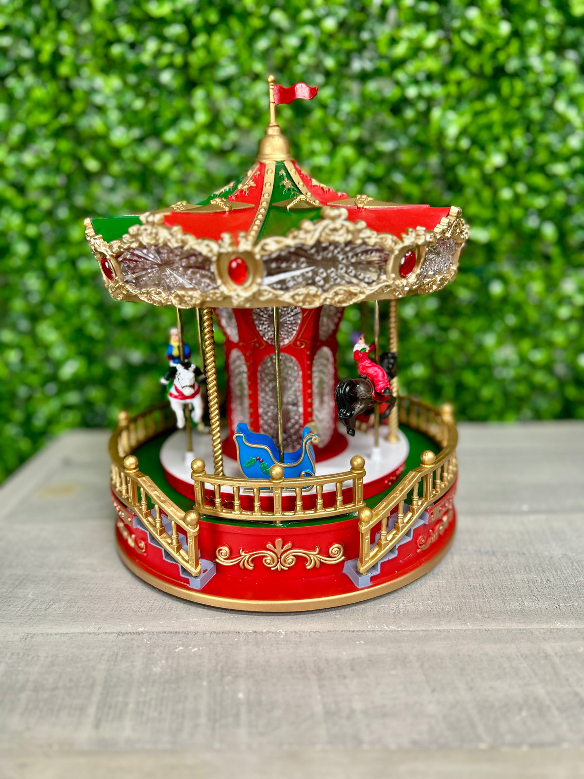 11.1 Inch Lighted Animated Holiday Carousel With Music