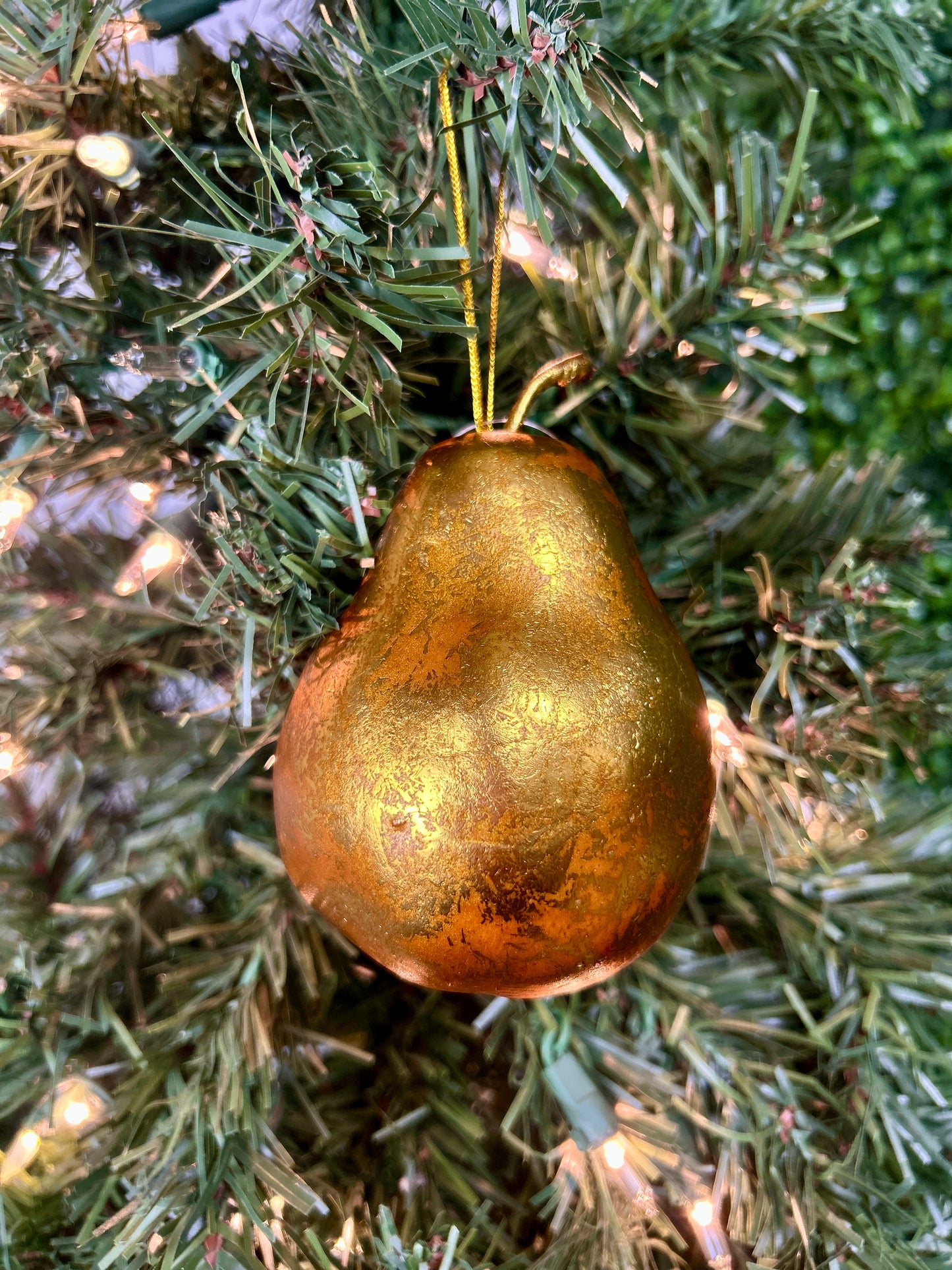 3 Inch Antique Bronze Old World Pear Ornament