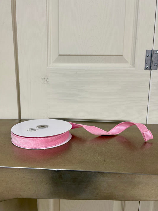 7/8 Inch By 10 Yard Light Pink Deluxe Velvet With Satin Backing Ribbon