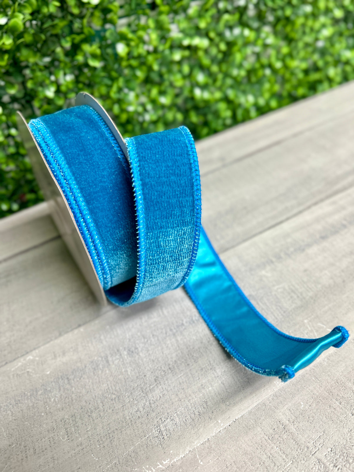 1.5 Inch By 10 Yard Teal Deluxe Velvet With Satin Backing Ribbon