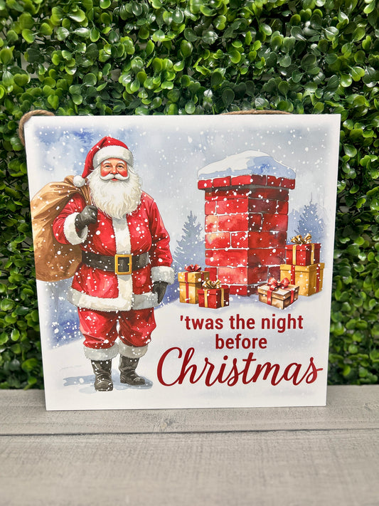 10 Inch The Night Before Christmas Square Wood Sign
