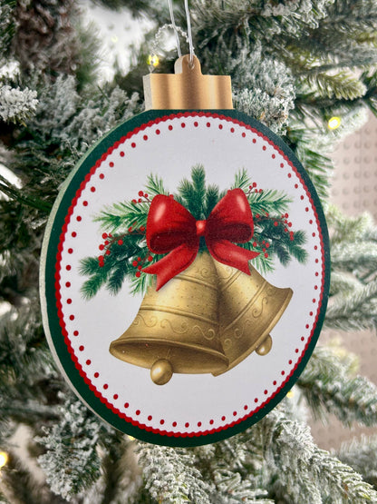 5.5 Inch Double Sided Bells Ornament Two Styles